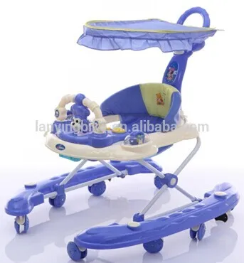 Blue Baby Walker for 0-36 months baby/baby walker with push bar cheap price wholesale
