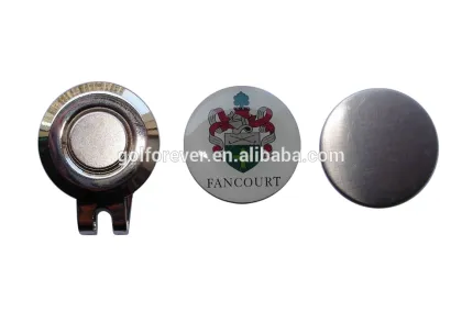 golf magnetic ball marker & golf hat clip