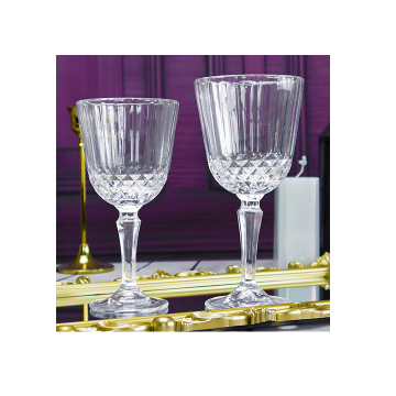 Hot Selling Factory Old Fashion Wholesale Embossed Crystal Red Wine Glasses