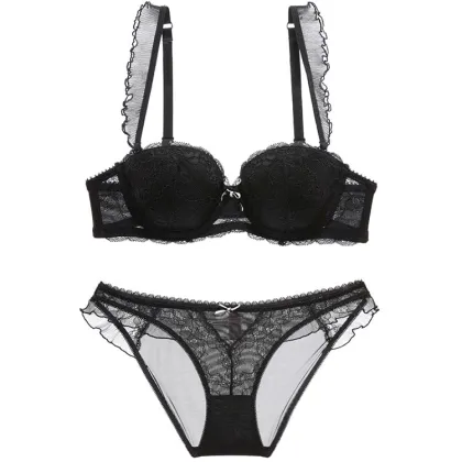 French Style Lace Padded Bra and Panty Set