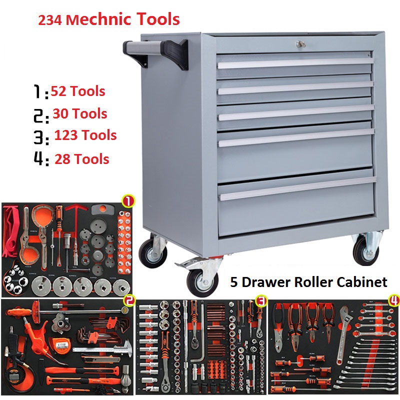 234 set di utensili tecnici meccanici