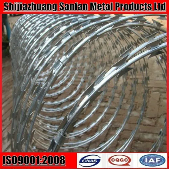 304 stainless steel concertina blade wire 960mm galvanized coil wire