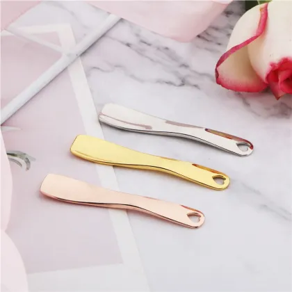 Wholesale Luxury Mini Gold Zinc Alloy Facial Cream Spoon Metal Cosmetics Spatula
