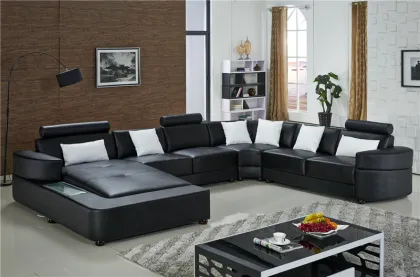 Modern style sofa adjustable backrest living room U shape sofa