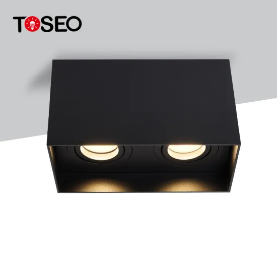 Pure Aluminium Anti-Glare Double Downlight Ceiling Fixtures: Square Surface Mounted Downlights