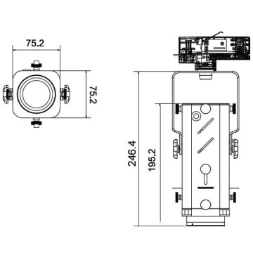 LEDER Lighting Technology Black 25W LED Track Light