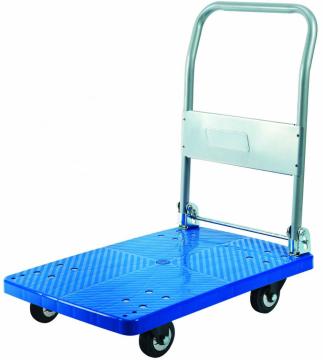 150kgs Plastic Platform Folding Hand Trolley(rubber caster)