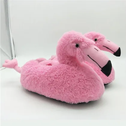 Cute plush woodpecker slippers