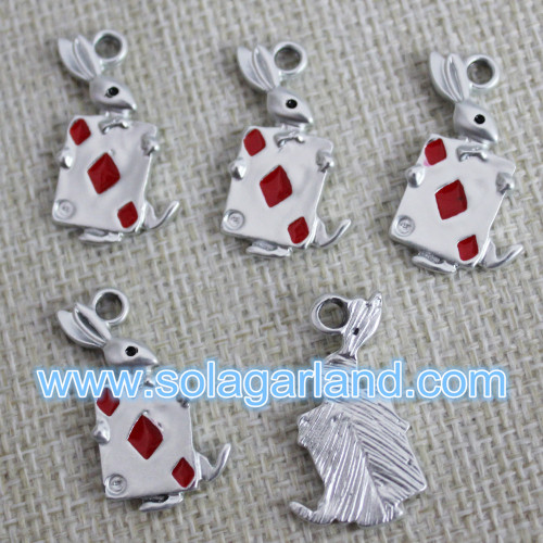15*26MM Playing Card Metal Pendants Oil Driping Pendants For Necklace Decor