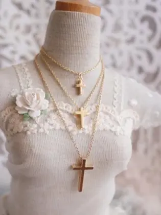BJD Gold/Silver Cross Necklace For SD/MSD/YSD Jointed Doll