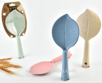 New Design Wheat Straw Squirrel Rice Ladle & Spoon Colorful Leaf Style Plastic Kitchenware Rice Paddle