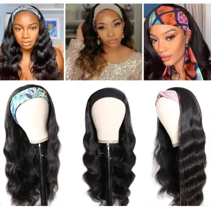 Wholesale Headband Wig Human Hair Wig Headband Headband Curly Wig