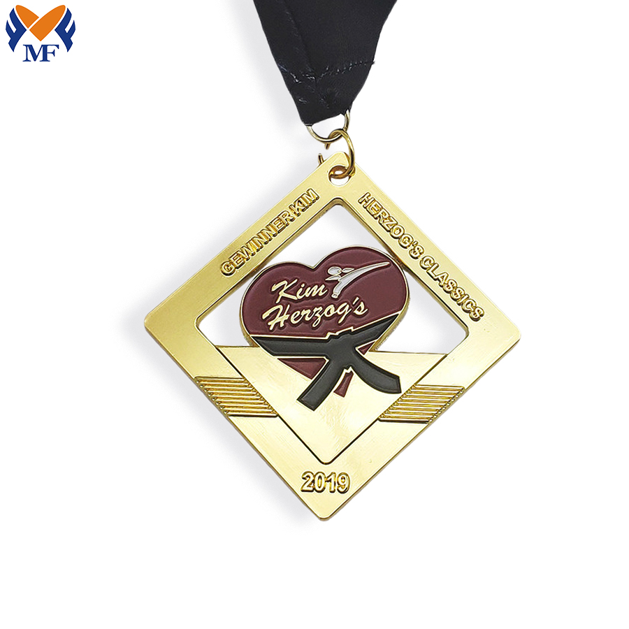 Diseño de revestimiento de oro de esmalte personalizado su propia medalla