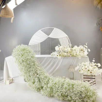 Romantic Country Wedding Flower Arrangement with Decorative Simulation Baby Breath Pampas