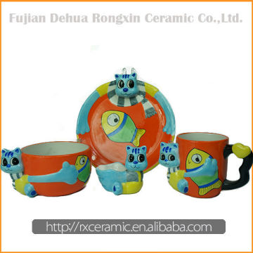 Factory Direct Sales Ceramic Cartoon Aninmal ceramic tableware set