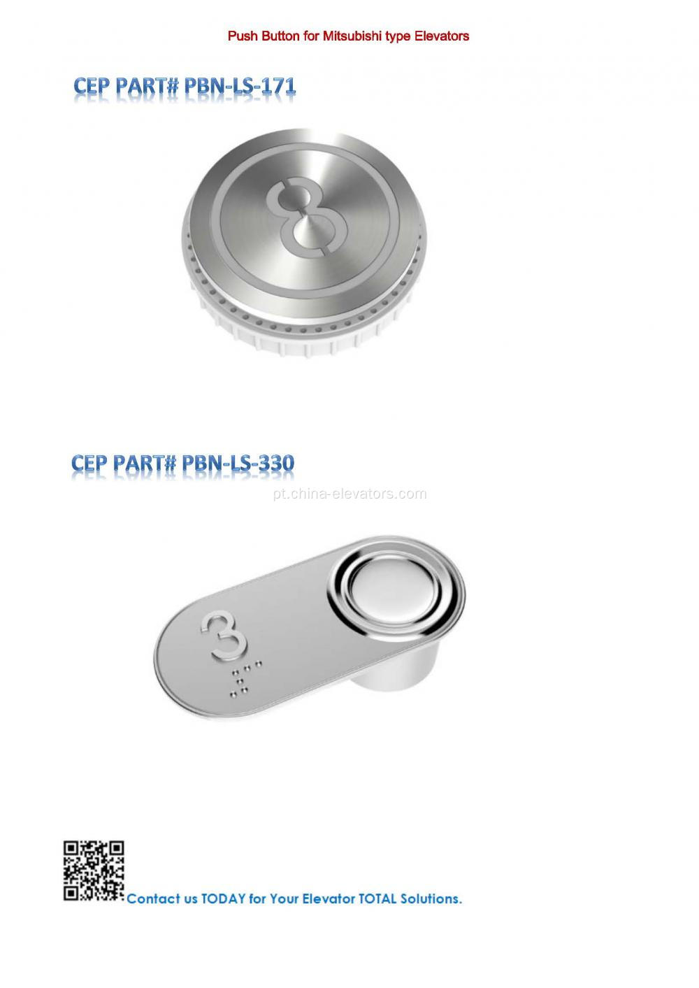 Botão para elevadores do tipo Mitsubishi