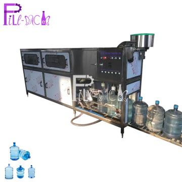 Complete 100BPH/200BPH Gallon Bottle Filling Line with Decapping, Brush Washing, Neck Labeling, and Printing
