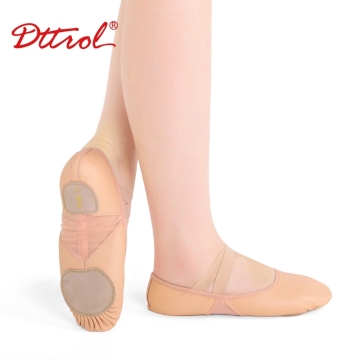 D012002 Dttrol professional leather slicing stitching foot ballet shoes for girls