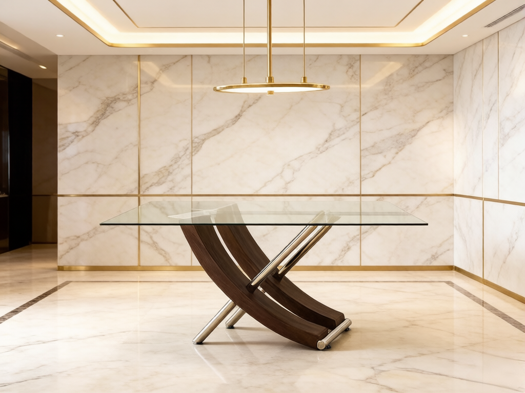 TL- 319F2 glasstop dining table3