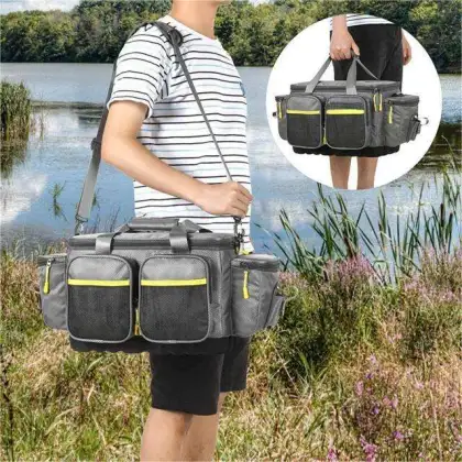 Multi-functional Fishing Tackle Bag Waist Pack Fishing Lures Tackle Gear Utility Storage Bag Travel Fishing Tote Bag