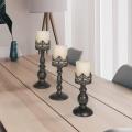 Distressed Black Candle Holders for Pillar Candles