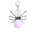 Rose Quartz 16MM Ball Antique Silver Spider Pendant (47x40mm) for DIY Making Jewelry