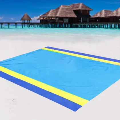 2023 Ultralight Parachute Ripstop Nylon Fabric Pocket Beach Blanket - Waterproof and Portable Beach Blanket