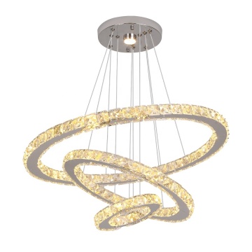 USA Free Shipping 3 Ring Crystal Chandelier Ceiling Light