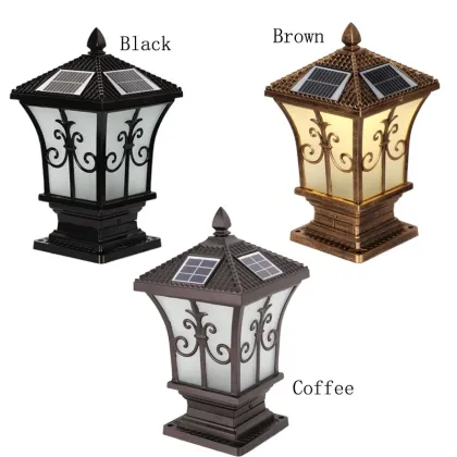 OEM Solar-Powered LED Pillar Lantern Lights - Waterproof & High-Power Outdoor Decorative Lights