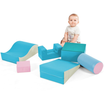 Playtime Step Slide Toddlers' Nursery Play Set - Educational PU Foam Climbing Blocks (Set of 6) for Indoor Playground