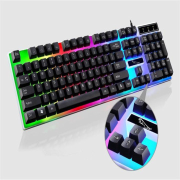Ergonomic Mini Wired Gaming Keyboard with LED Backlight