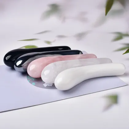 Factory Direct Natural Crystal 18cm Female Massage Stick - Crystal White Obsidian