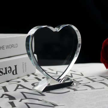 K9 Crystal Blank Heart Glass Paperweight - Laser Engraved Wedding Souvenir Gift