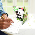 Biglietto d'auguri 3D con palloncino Panda di buon compleanno