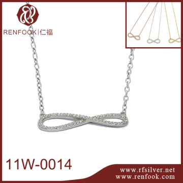 Infinity 925 silver pendant diamond necklace wholesale