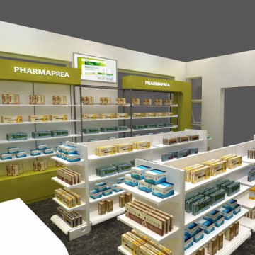 Modern Drugstore Pharmacy Display Stand for Health Food Shop Interior Design