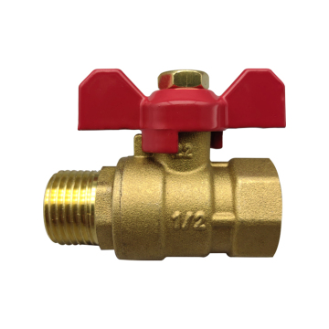 Valvola a sfera di rame d'acqua standard NPT/BSP con manico a farfalla