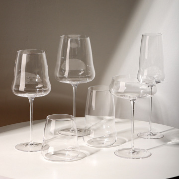 Luxury Modern Unique Party Drinking Red Wine Glass with Transparent Flutes and Goblet Wine Glasses