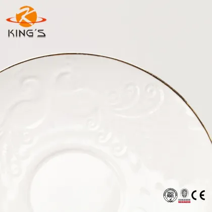 White Porcelain Tea Cup with Embossment