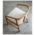 Silla de comedor de madera sólida con asiento de tela diseño minimalista moderno muebles de comedor silla de restaurantes silla de cafetería