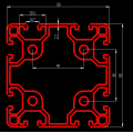 8080 4040 T Slot Extrusion Aluminum Frame Profile