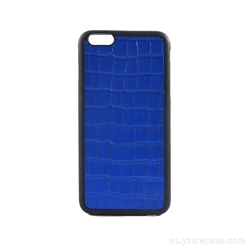 Case de cuero de cocodrilo azul más nuevo para iPhone 13