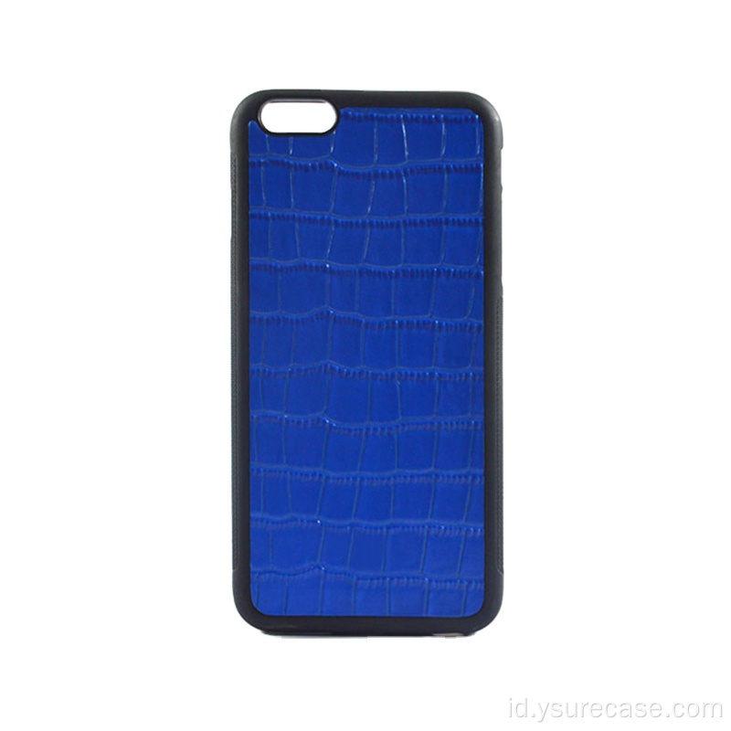 Kasing kulit buaya biru terbaru untuk iPhone 13