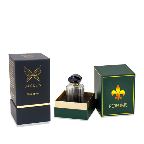 Boîtes de parfum personnalisé en papier noir de logo en or