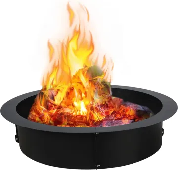 45-inch Outdoor Fire Pit Ring: 2.0mm Thick Metal Steel Duty Solid Round Fire Pit Insert