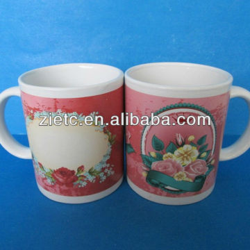ceramic couple mug sublimation photo mug for promotion porcelain with customized pattern