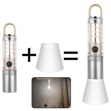 लैंपशेड के साथ 30W एलईडी टॉर्च EDC टॉर्च - शिविर के लिए वाटरप्रूफ और USB टाइप -सी एल्यूमीनियम मिश्र धातु लालटेन