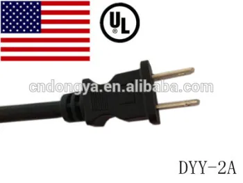 US UL certification flat lamp Electric wire with 2 pin plug