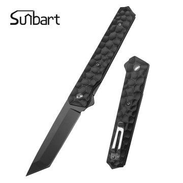 Tanto 3CR13スチールブレードアルミニウムハンドル折りたたみナイフ