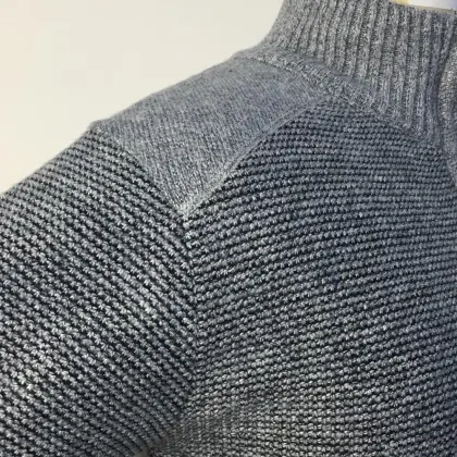 Men's Zippered Shrug Cardigan Knitted Sweater